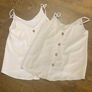 Lot of two button front tanks